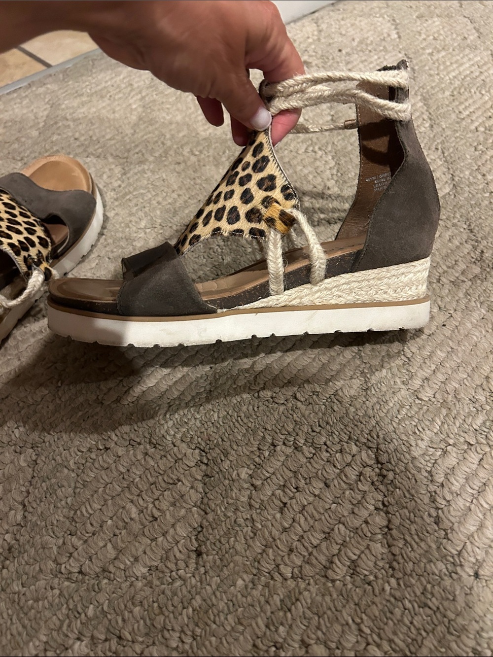Diba True Leopard Print Rope-Wrap Wedge Sandals - Brown/Leopard - Picture 7 of 11